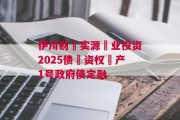 伊川财‮实源‬业投资2025债‮资权‬产1号政府债定融