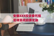 安徽XXX投资委托租赁项目政府债定融