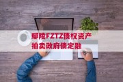 鄢陵FZTZ债权资产拍卖政府债定融