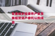 甘肃城乡投康养产业发展租赁资产委托认购项目