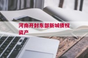 河南开封东部新城债权资产