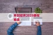 开封经开2025债权拍卖