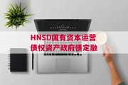 HNSD国有资本运营债权资产政府债定融