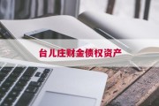 台儿庄财金债权资产