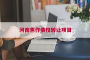 河南焦作债权转让项目