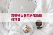 安徽砀山县梨乡建设债权项目