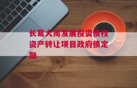 长葛大周发展投资债权资产转让项目政府债定融