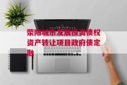 荥阳城市发展投资债权资产转让项目政府债定融