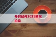 开封经开2025债权拍卖