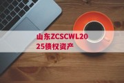 山东ZCSCWL2025债权资产