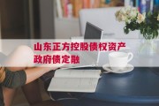 山东正方控股债权资产政府债定融