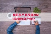 阜阳市产业投资2025年债权资产转让